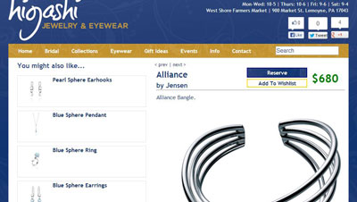 Higashi Jewelry Website Upgrades eCommerce Higashi eCommerce Upgrades
-Harrisburg Jewelry lovers rejoice!