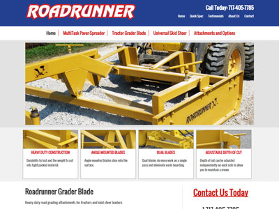 Road Runner Grading Blade Website A New Website For RoadRunner Construction Equipment
