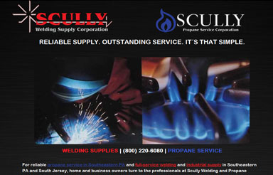 Scully Welding Propane industrial website design Pennsylvania Propane Delivery and Welding Supplies just got a lot easier with the relaunch of Scully Welding and Propane&#180;s new website.