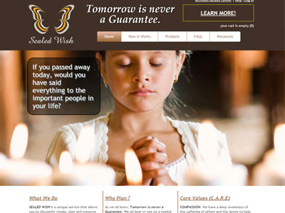 Sealed Wish for Afterlife Plans Website Announcing a website for Sealed Wish