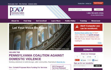 Website Design Pennsylvania Coalition Against Domestic Violence Pennsylvania Coalition Against Domestic Violence